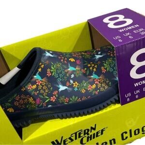 Western Chief Women's Shoes Garden Clog Blue Hummingbird Size 8 NEW NIB